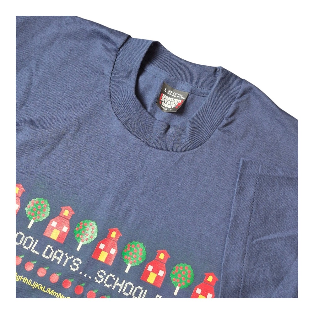 VTG Screen Stars Best School Days Graphic Tee Made in USA Single Stitch‎ Adult L